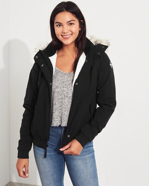 hollister cozy lined bomber jacket